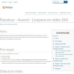 Panotour - Avancé - Livepano en vidéo 360 — Autopano