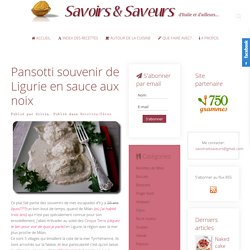 Pansotti souvenir de Ligurie en sauce aux noix