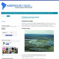 Le Pantanal, est une zone menacée