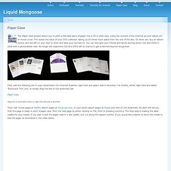 Liquid Mongoose - Folding Paper into CD and DVD Cases with Album