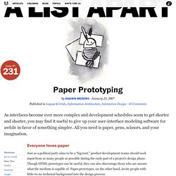 A List Apart: Articles: Paper Prototyping
