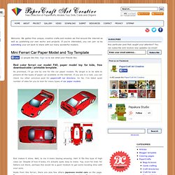 Free Papercraft Cars : Mini Ferrari Car Paper Model Toy Template