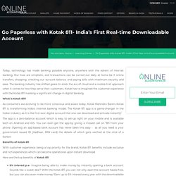 Go Paperless with Kotak 811 - OnlineAccountOpen.in