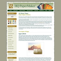 History of Paper - Papermaking through the Ages from HQ PaperMaker™
