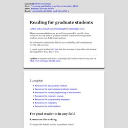 Books and papers every graduate student should read
