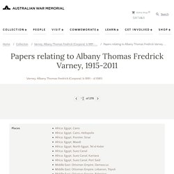 Papers relating to Albany Thomas Fredrick Varney, 1915-2011