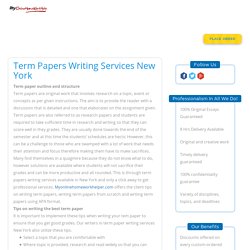 Term Papers Writing Services New York