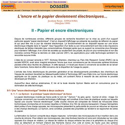 CERIG : Papier et Encre Electroniques - Chapitre II