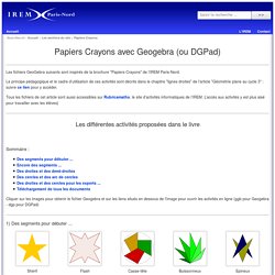 Papiers Crayons avec Geogebra (ou DGPad)
