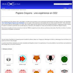 Papiers-Crayons : une expérience en CE2