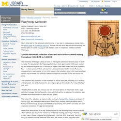 University of Michigan - Papyrology