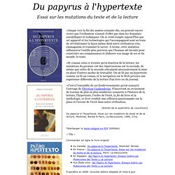 Du papyrus à l'hypertexte