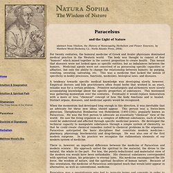 Paracelsus and the Light of Nature - Natura Sophia