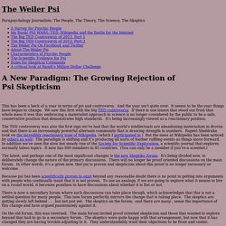 A New Paradigm: The Growing Rejection of Psi Skepticism