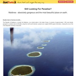 Still Looking For Paradise? Maldives - justpaste.it - StumbleUpon
