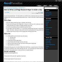 Nerd Paradise - How to Write A Research Paper