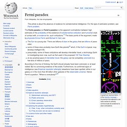 Fermi paradox - Wikipedia