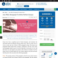 PEEL Paragraph For Making Your Essays Perfect