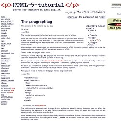 P or paragraph tag - HTML5 tutorials