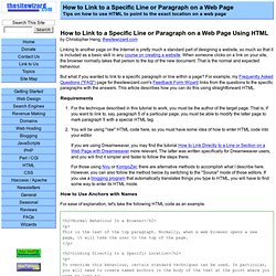 How to Link to a Specific Line or Paragraph on a Web Page Using HTML
