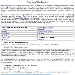 Paragraph Writing Exercises