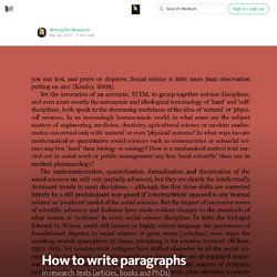 How to write paragraphs — Advice for authoring a PhD or academic book