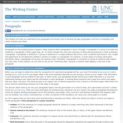 Paragraphs – - The Writing CenterThe Writing Center