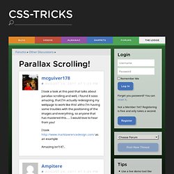 Parallax Scrolling! - CSS-Tricks