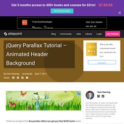 jQuery Parallax Tutorial - Animated Header Background