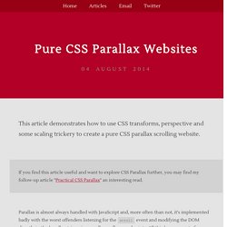 Pure CSS parallax scrolling websites