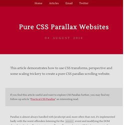 Pure CSS Parallax Websites by Keith Clark