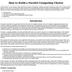 How to Build a Parallel Computing Cluster