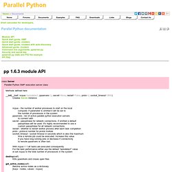 Parallel Python - Parallel Python documentation