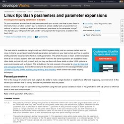 Linux tip: Bash parameters and parameter expansions
