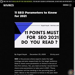 11 SEO Parameters to Know for 2021 - Navines