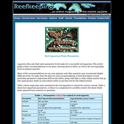 Reef Aquarium Water Parameters by Randy Holmes-Farley - Reefkeeping.com