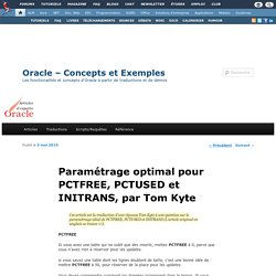 Paramétrage optimal pour PCTFREE, PCTUSED et INITRANS, par Tom Kyte