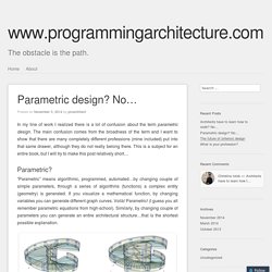 Parametric design? No…