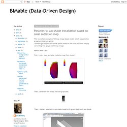 BIMable (Data-Driven Design): Parametric sun-shade installation based on solar radiation map