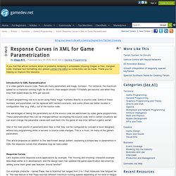 Response Curves in XML for Game Parametrization