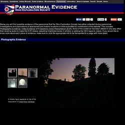 Paranormal Evidence - Photos & Videos