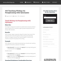 Teach ESL Writing: Paraphrase Synonyms