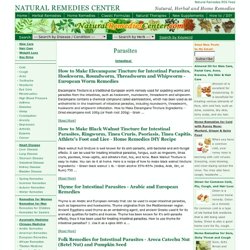 parasites, Natural Remedies Center