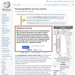 Parasympathetic nervous system