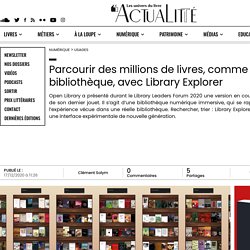 Parcourir des millions de livres, comme en bibliothèque, avec Library Explorer