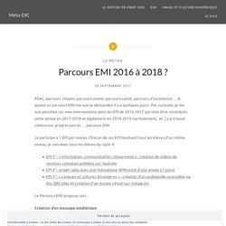 Parcours EMI 2016 à 2018 ?