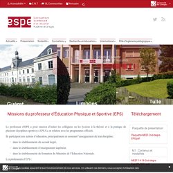 Parcours Professeur d'Éducation physique et sportive (EPS) - ESPE de Limoges