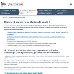 Parcoursup - Accéder aux études de santé