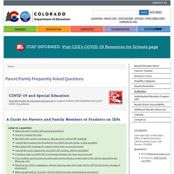 Parent/Family Frequently Asked Questions