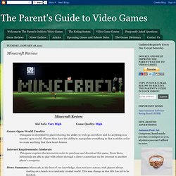 The Parent's Guide to Video Games: Minecraft Review